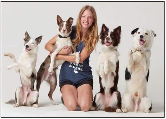 Sarah with her dogs